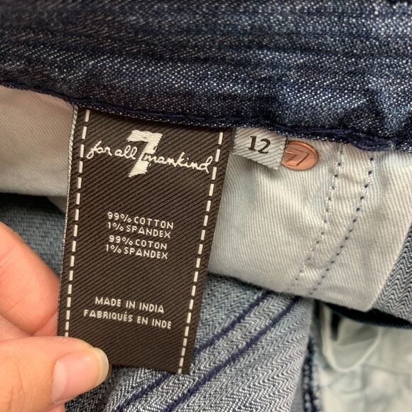 7 For All Mankind Slimmy Jeans Youth Boys 12 Slim Straight Leg Striped Stretch - Picture 11 of 14